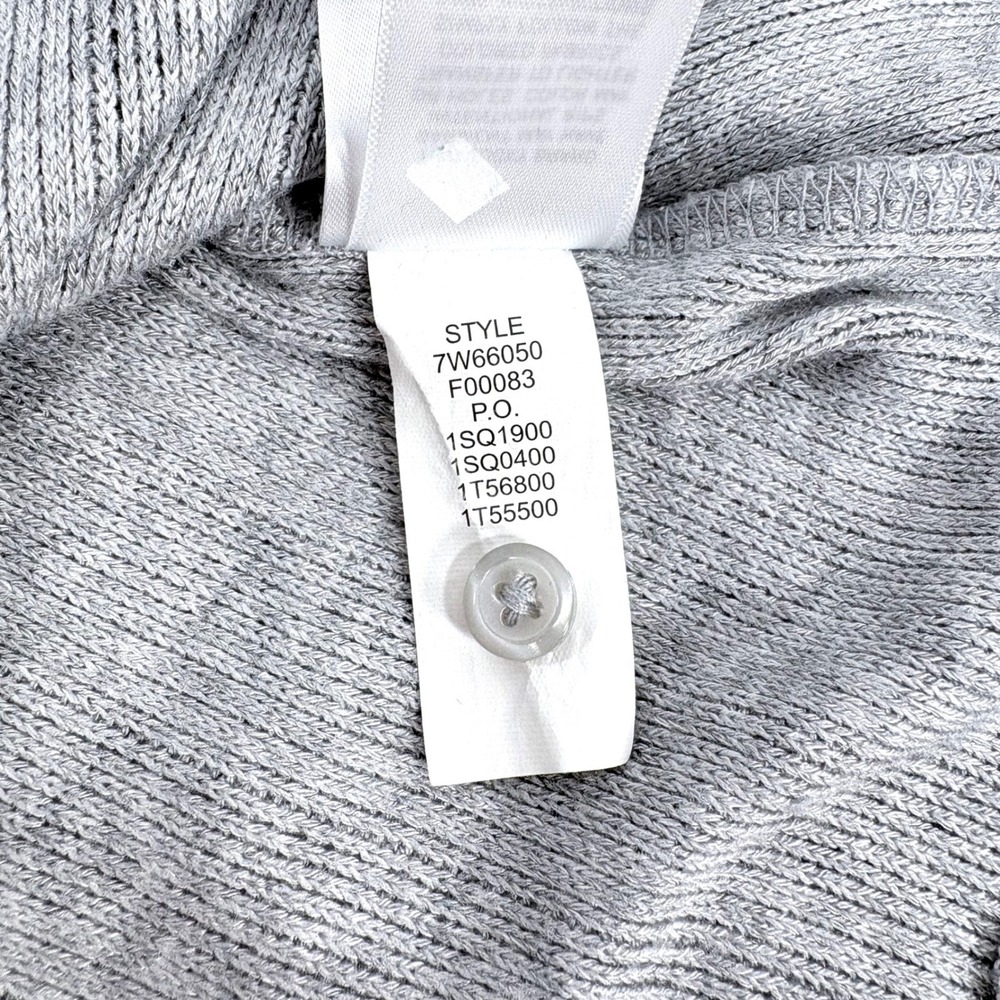 Lucky Brand Gray Ribbed Square Neck Button Front Long Sleeve Cropped Sweater XL - Picture 8 of 8